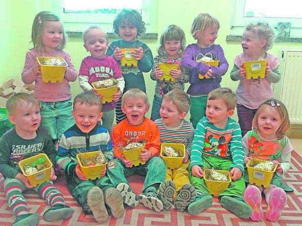 Ostereiersuche im Kindergarten