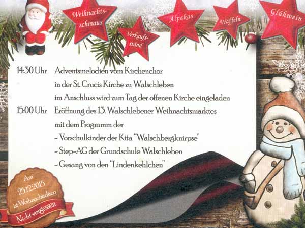 13. Weihnachtsmarkt in Walschleben (Rckseite)